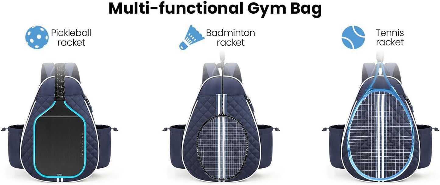 Tennis Bag, Pickleball Bags for Women Water-Resistant and Machine Washable Tennis Racket Backpack, Lightweight Sports Bag for Pickleball, Badminton