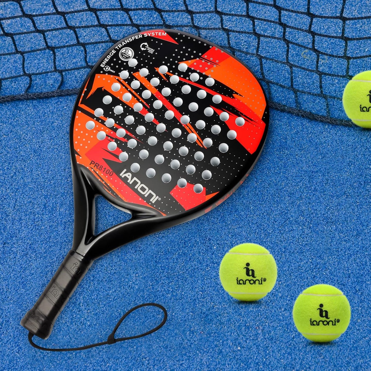 Padel Racket Carbon Fiber Surface with EVA Memory Flex Foam Core Lightweight Padel Racquet