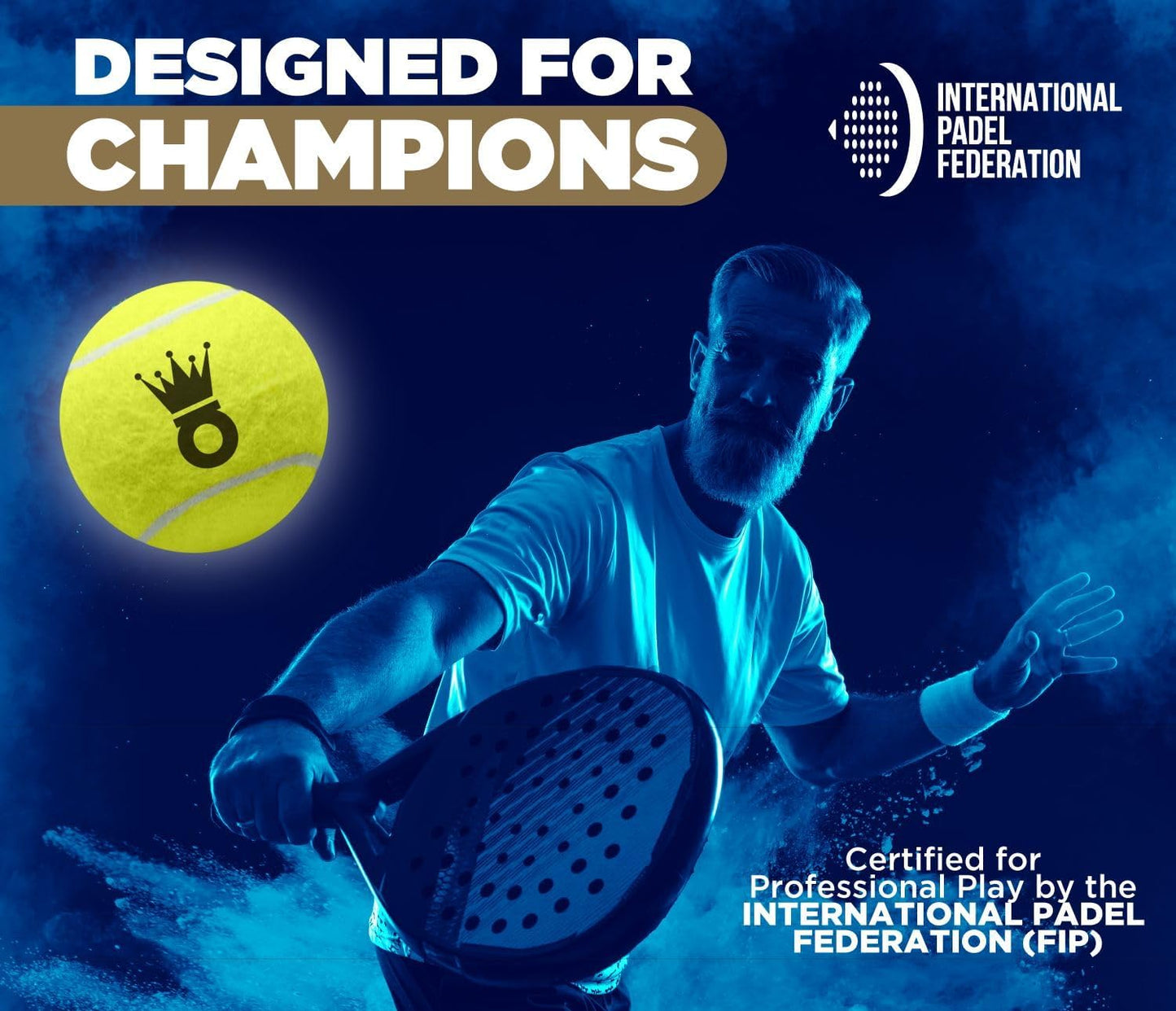Ball – Professional Padel Balls Certified by FIP – Durable Padel Balls with Consistent Bounce – Premium Felt for High Performance – Tube of 3 Tournament-Ready