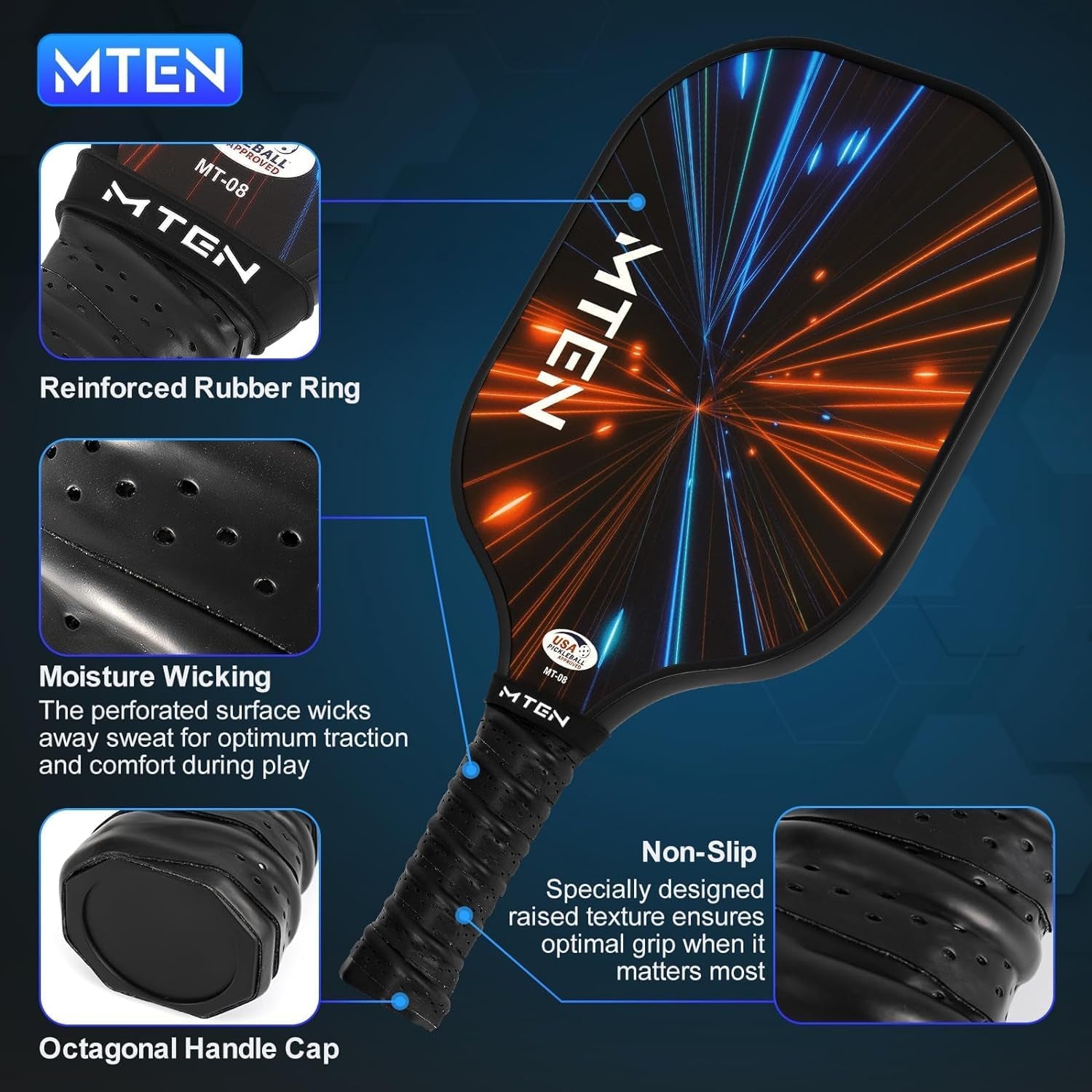 Pickleball Paddles Set of 2 or 4, or Single Paddle – USAPA Approved Fiberglass Surface Pickleball Rackets Set for Men & Women
