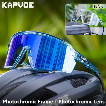 Photochromic Sunglasses Frame and Lens Photochromic Cycling Glasses UV400 Sports Glasses Running Driving Outdoor Eyewear