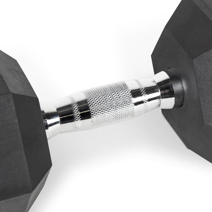 50 Lb Rubber Hex Dumbbell Weight Set, Includes 2 X 5Lb, 2 X 20Lb Dumbbells