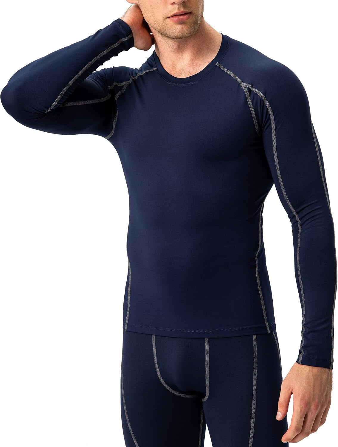 Men'S Compression Shirts Thermal Long Sleeve Athletic Workout Tops Gym Undershirts Sports Baselayers Running T Shirt for Men