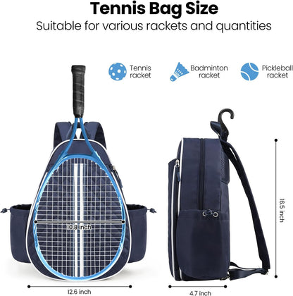 Tennis Bag, Pickleball Bags for Women Water-Resistant and Machine Washable Tennis Racket Backpack, Lightweight Sports Bag for Pickleball, Badminton