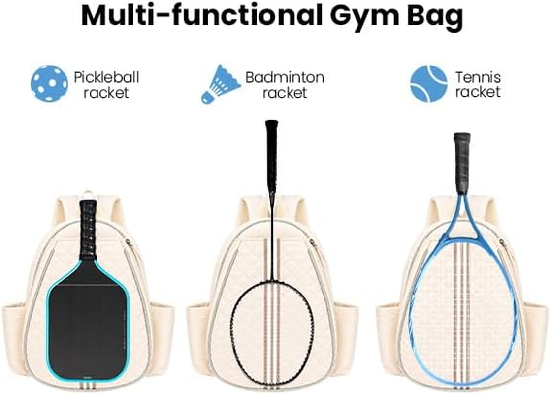 Tennis Bag, Pickleball Bags for Women Water-Resistant and Machine Washable Tennis Racket Backpack, Lightweight Sports Bag for Pickleball, Badminton