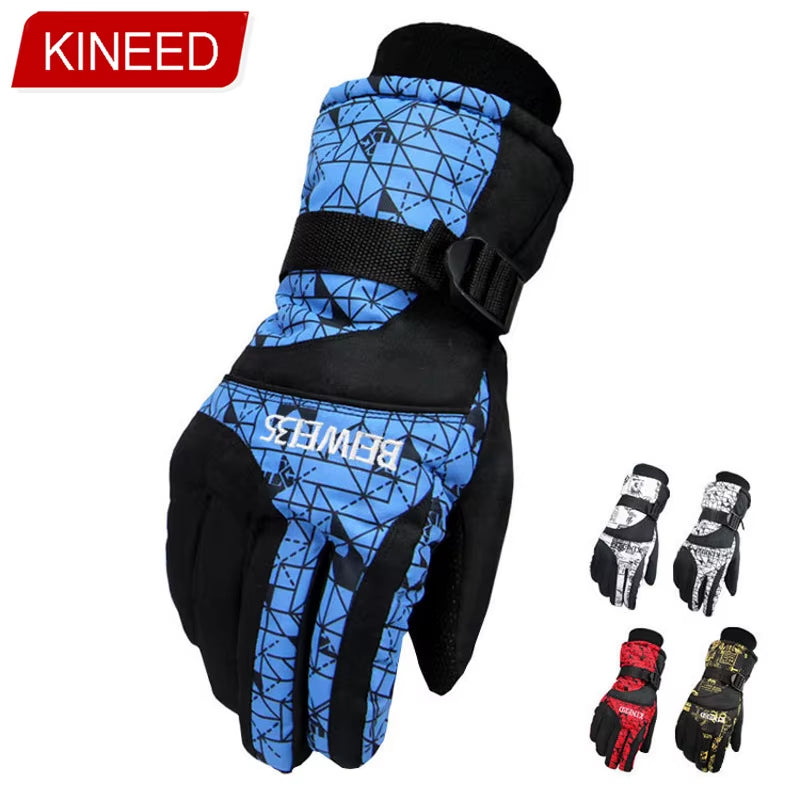 BEIWEI35 Winter Warm Snowboard Ski Gloves Men Women Mountain Skiing Snowmobile Snow Motorcycle Gloves Windproof