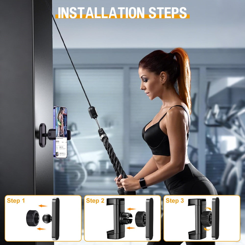 Strong Magnetic Phone Holder for Gym 360° Rotatable Adjustable Mount Universal