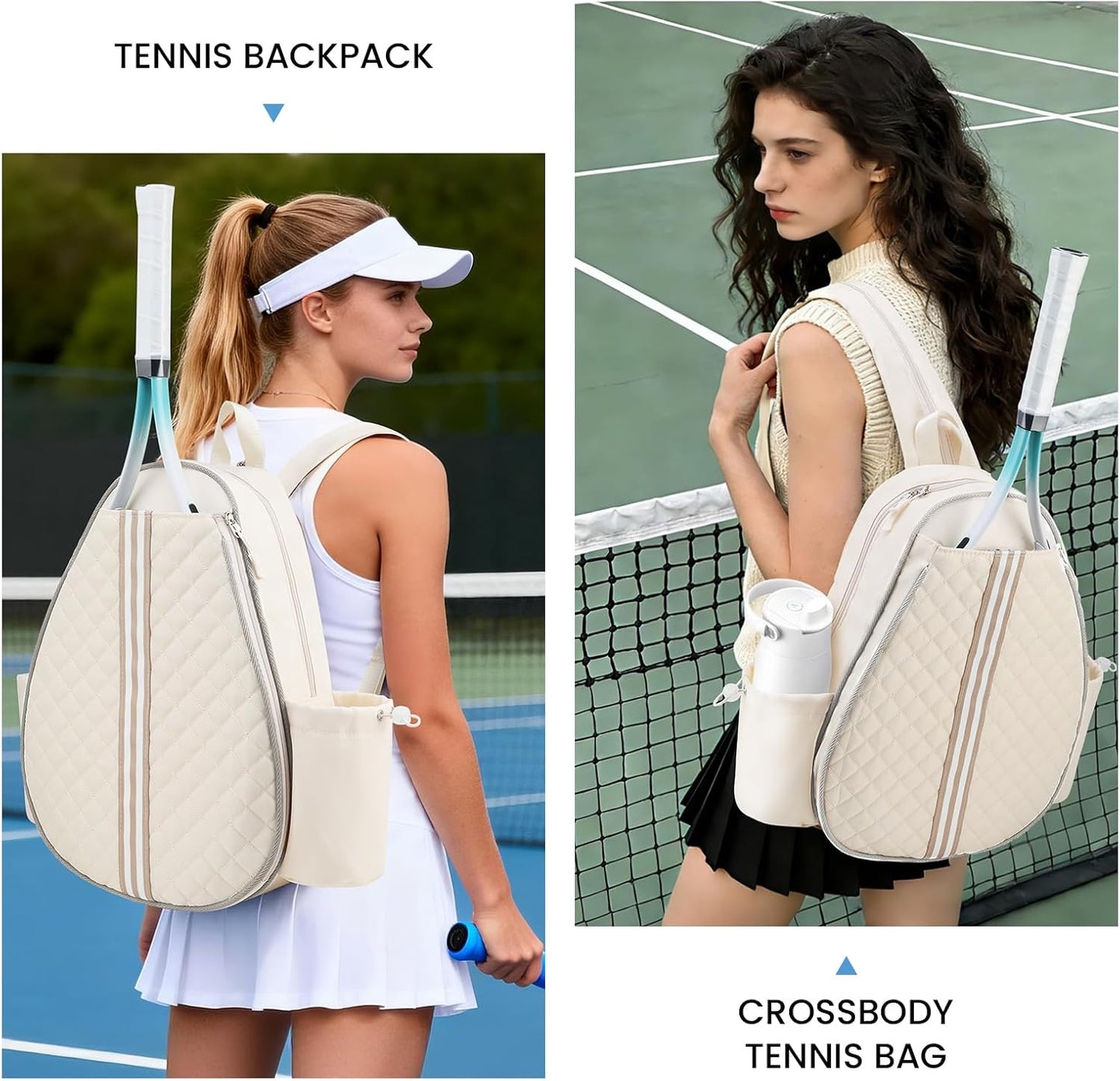 Tennis Bag, Pickleball Bags for Women Water-Resistant and Machine Washable Tennis Racket Backpack, Lightweight Sports Bag for Pickleball, Badminton