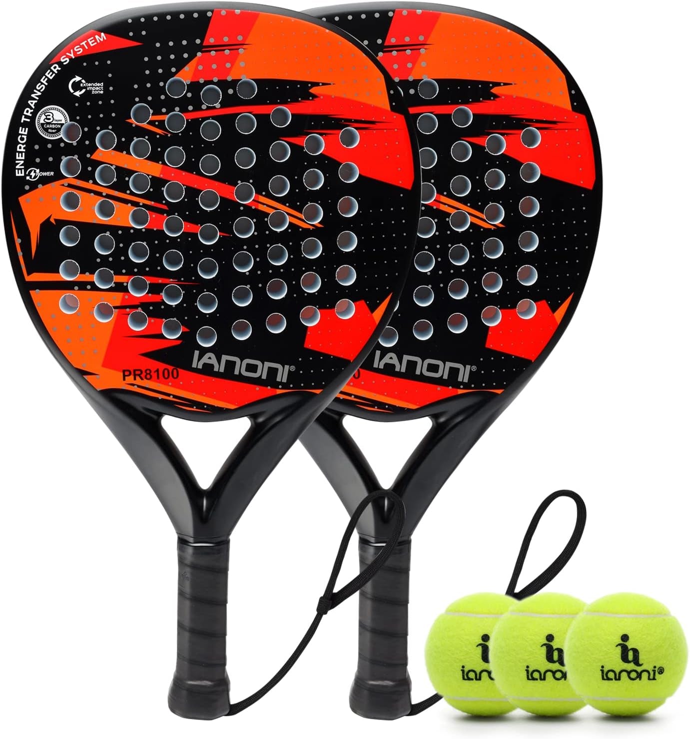 Padel Racket Carbon Fiber Surface with EVA Memory Flex Foam Core Lightweight Padel Racquet
