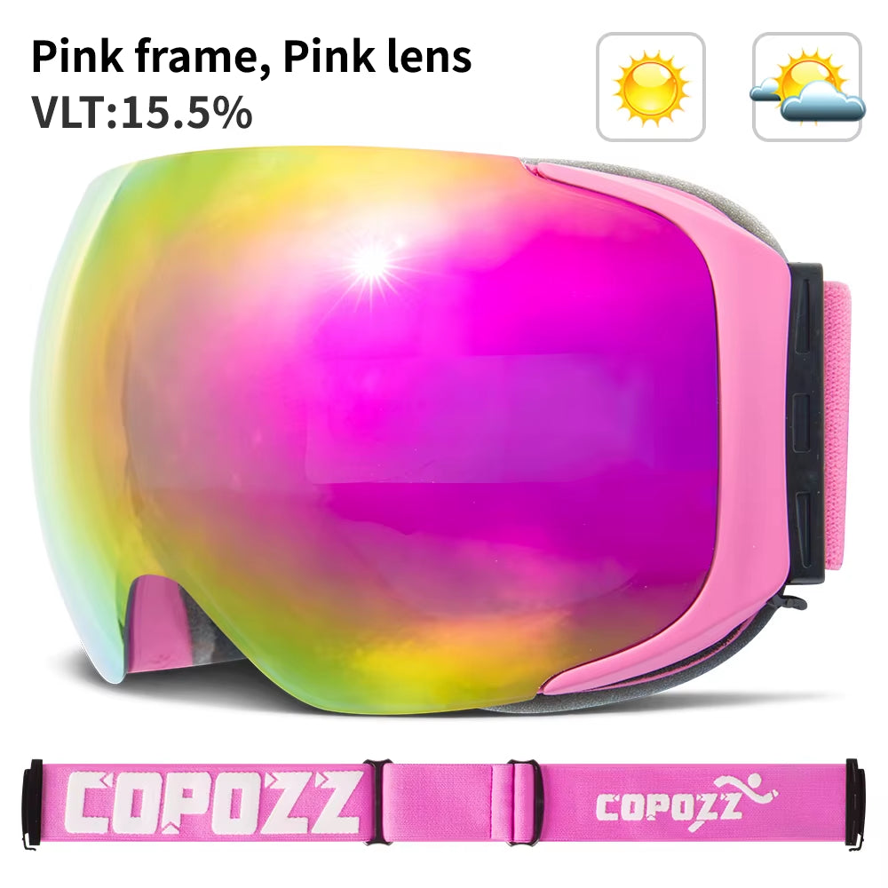 Brand Ski Goggles Replaceable Magnetic Lenses UV400 Anti-Fog Snow Ski Mask Skiing Men Women Snowboard Goggles GOG-2181