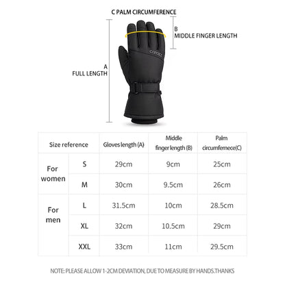 Adult Warm Winter Ski Gloves Waterproof 3M Thinsulate Snowboard Gloves Thermal Motorcycle Cycling Gloves Men Women