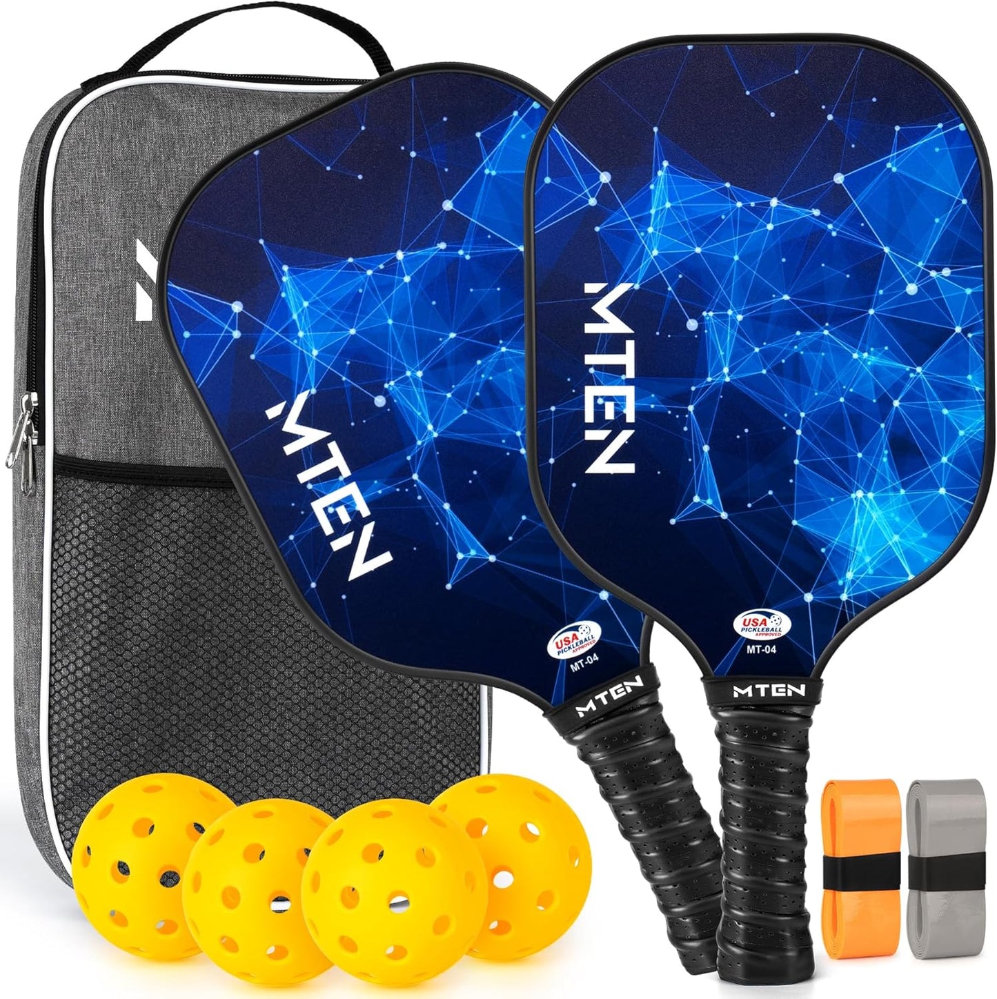 Pickleball Paddles Set of 2 or 4, or Single Paddle – USAPA Approved Fiberglass Surface Pickleball Rackets Set for Men & Women
