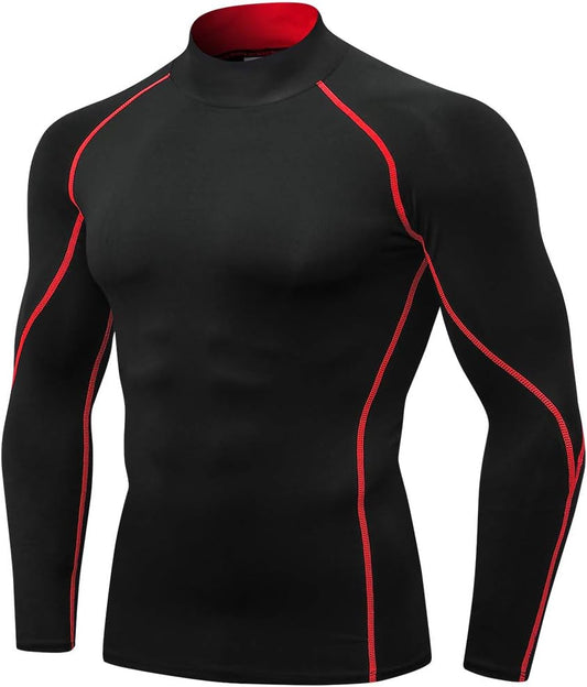 Men'S Compression Shirts Thermal Long Sleeve Athletic Workout Tops Gym Undershirts Sports Baselayers Running T Shirt for Men