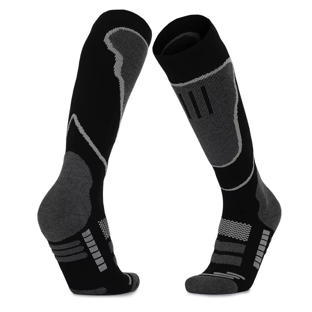 YANBIGUO 2 Pairs Wool Ski Socks,Thermal Knee-High Cold Weather Warm Socks for Snowboarding,Snow,Winter,Hunting