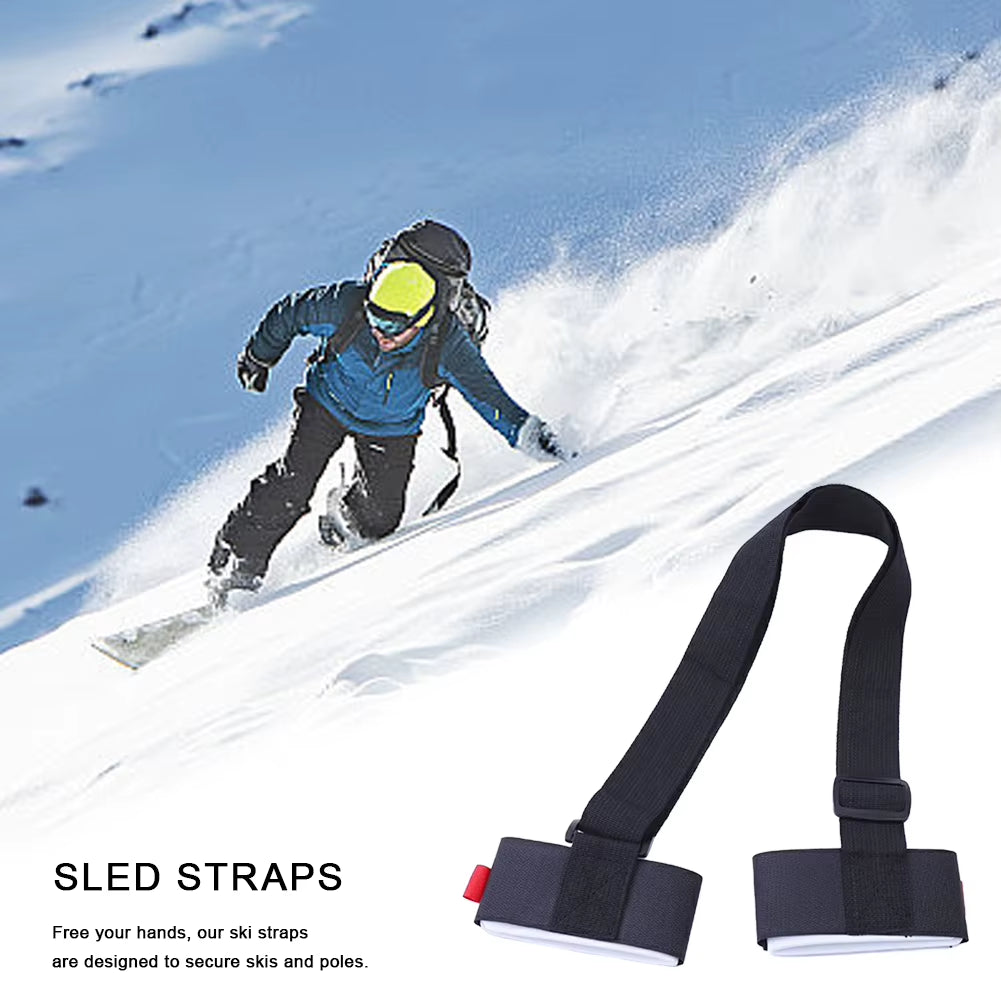 Ski and Pole Carrier Strap Adjustable Ski Shoulder Carrier Strap Portable Ski Holder Straps Skiing Accessories