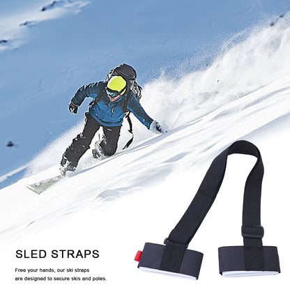 Ski and Pole Carrier Strap Adjustable Ski Shoulder Carrier Strap Portable Ski Holder Straps Skiing Accessories