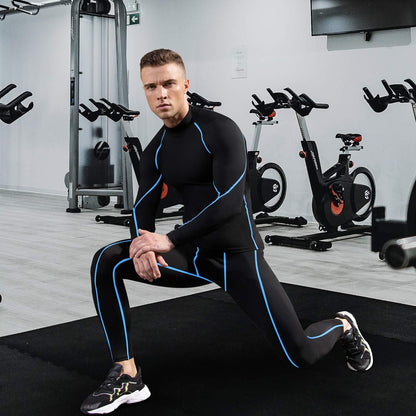 Men'S Compression Shirts Thermal Long Sleeve Athletic Workout Tops Gym Undershirts Sports Baselayers Running T Shirt for Men
