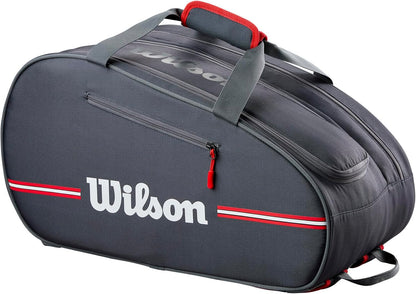 Team Padel Bag - Holds up to 4 Padel Rackets, Black/Red