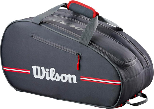 Team Padel Bag - Holds up to 4 Padel Rackets, Black/Red