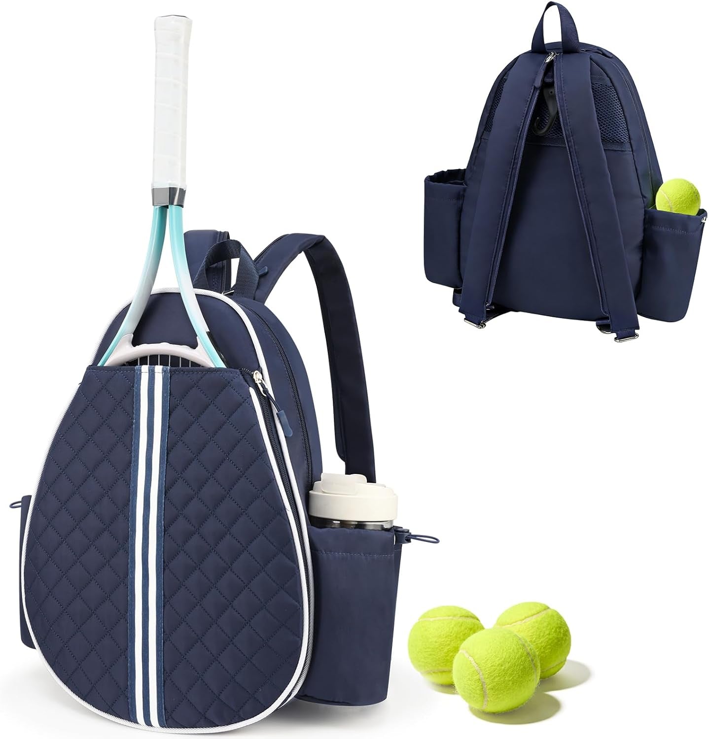Tennis Bag, Pickleball Bags for Women Water-Resistant and Machine Washable Tennis Racket Backpack, Lightweight Sports Bag for Pickleball, Badminton