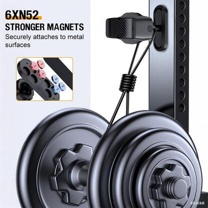 Strong Magnetic Phone Holder for Gym 360° Rotatable Adjustable Mount Universal