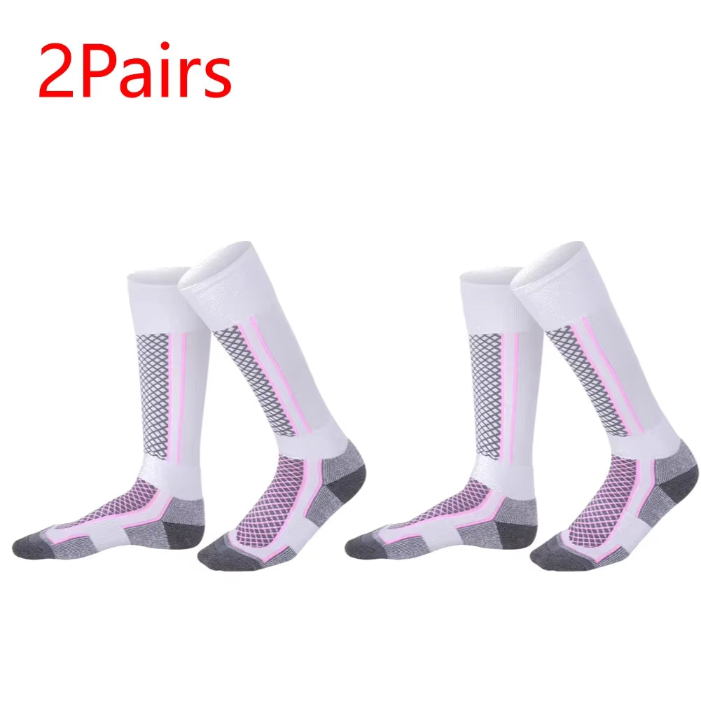 1-2Pairs Winter Warm Thermal Socks Outdoor Sports Hiking Breathable Stockings Snowboard Thickened Ski Socks for Men Women Kids