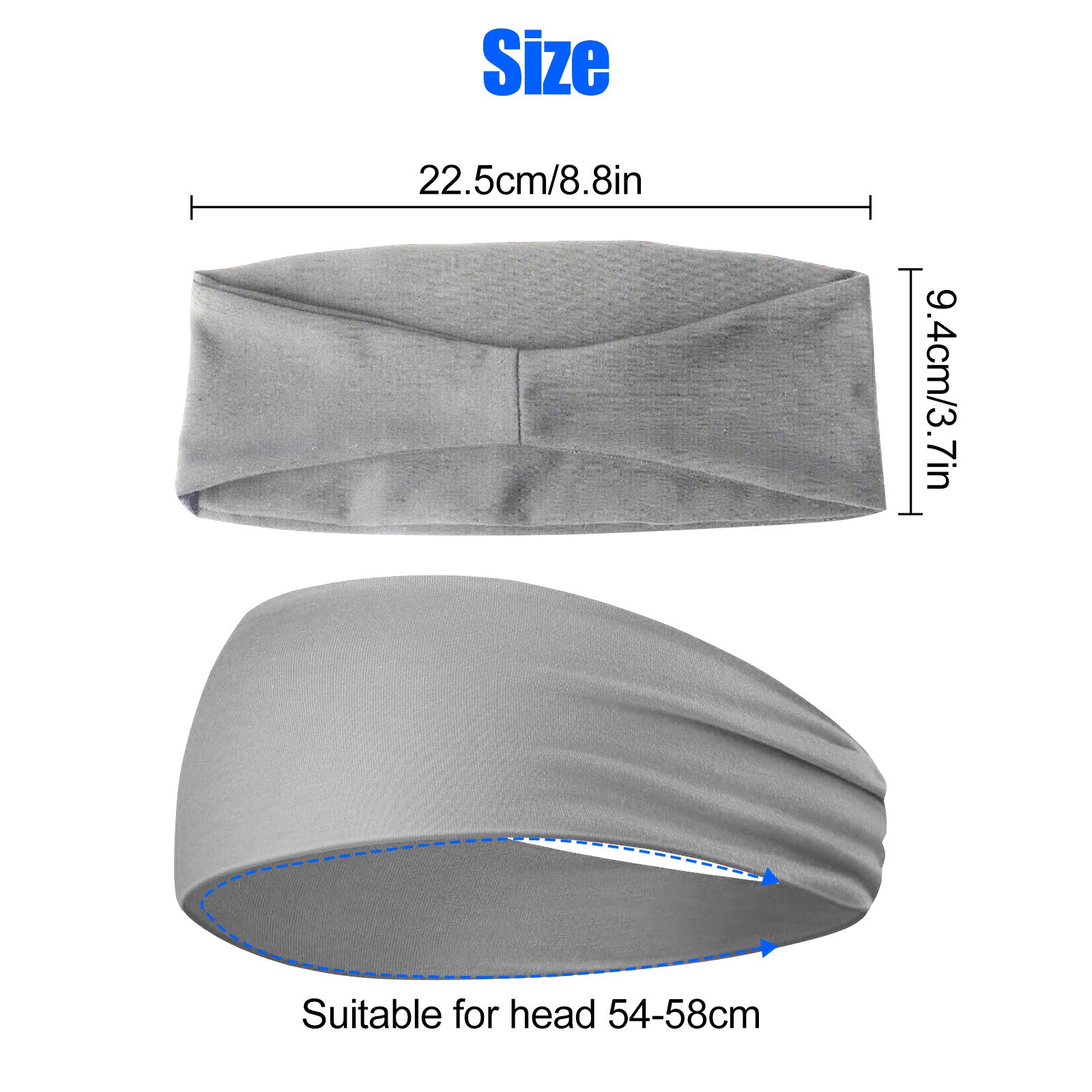 6PCS Men Women Sport Headband Moisture Wicking Sweat Band Elastic Wide Hair Band
