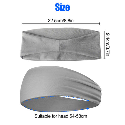6PCS Men Women Sport Headband Moisture Wicking Sweat Band Elastic Wide Hair Band