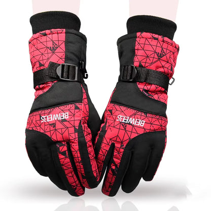 BEIWEI35 Winter Warm Snowboard Ski Gloves Men Women Mountain Skiing Snowmobile Snow Motorcycle Gloves Windproof