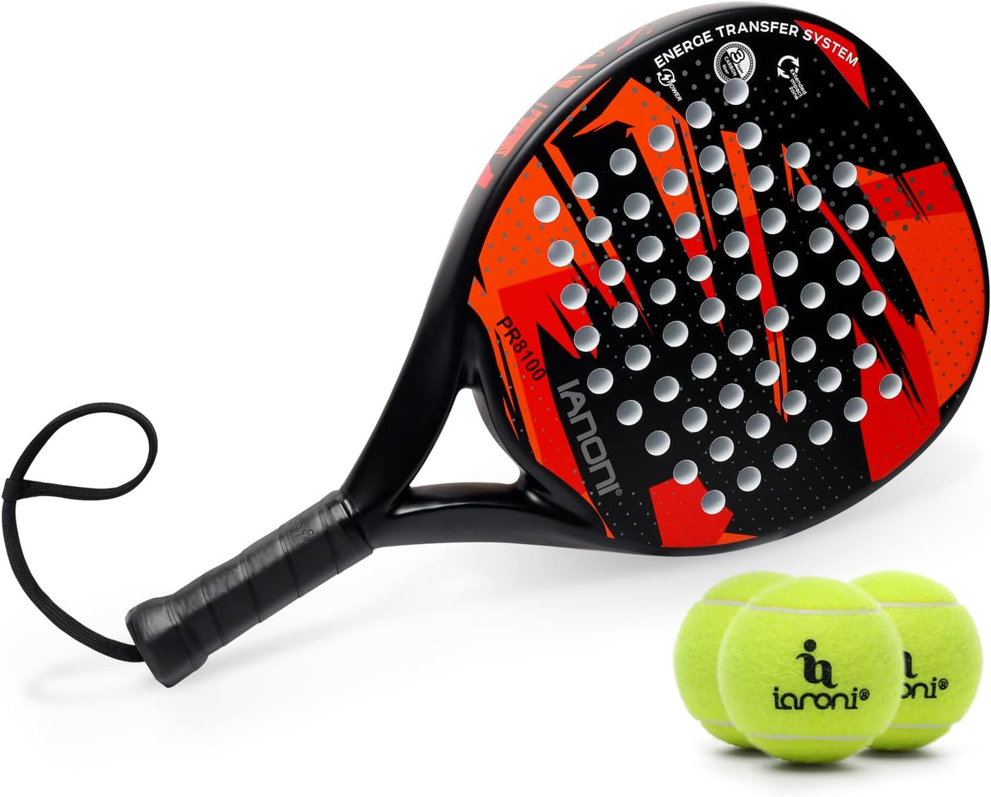 Padel Racket Carbon Fiber Surface with EVA Memory Flex Foam Core Lightweight Padel Racquet