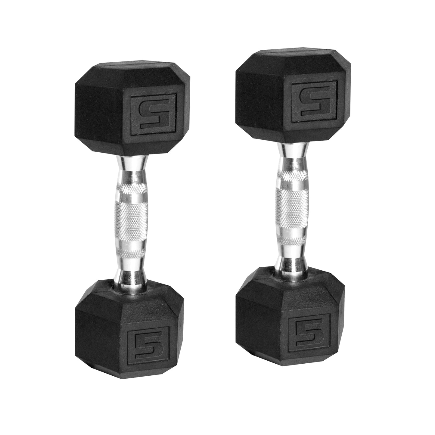50 Lb Rubber Hex Dumbbell Weight Set, Includes 2 X 5Lb, 2 X 20Lb Dumbbells