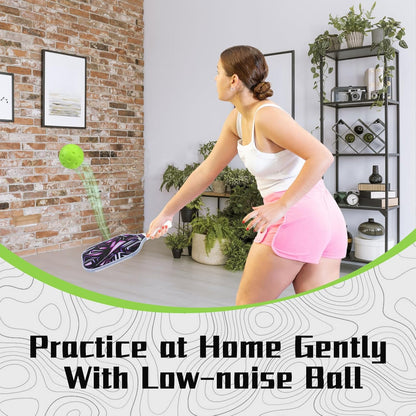 Foam Pickleball Balls, Silent Foam Balls for Tennis and Pickleballs Practice, Indoor Pickleball Ball Outdoor for Noise Reducing, 4 Pack
