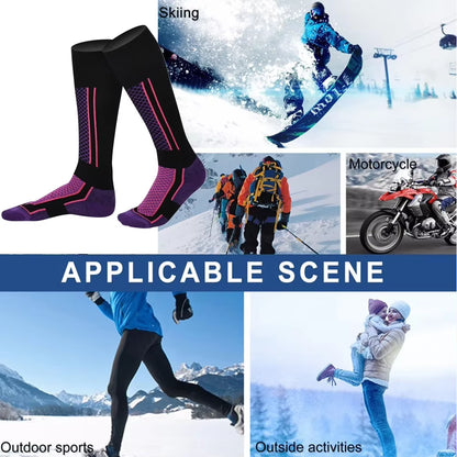 1-2Pairs Winter Warm Thermal Socks Outdoor Sports Hiking Breathable Stockings Snowboard Thickened Ski Socks for Men Women Kids