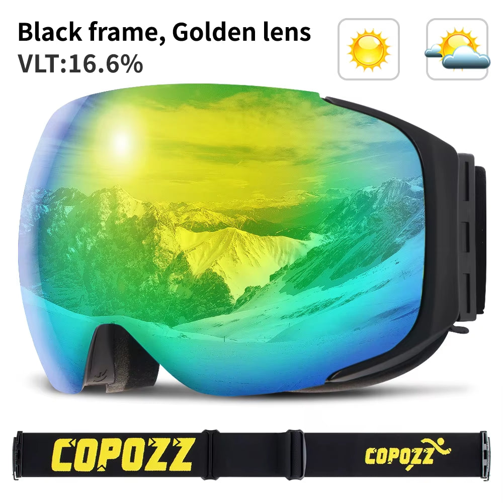 Brand Ski Goggles Replaceable Magnetic Lenses UV400 Anti-Fog Snow Ski Mask Skiing Men Women Snowboard Goggles GOG-2181