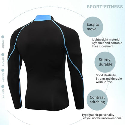 Men'S Compression Shirts Thermal Long Sleeve Athletic Workout Tops Gym Undershirts Sports Baselayers Running T Shirt for Men