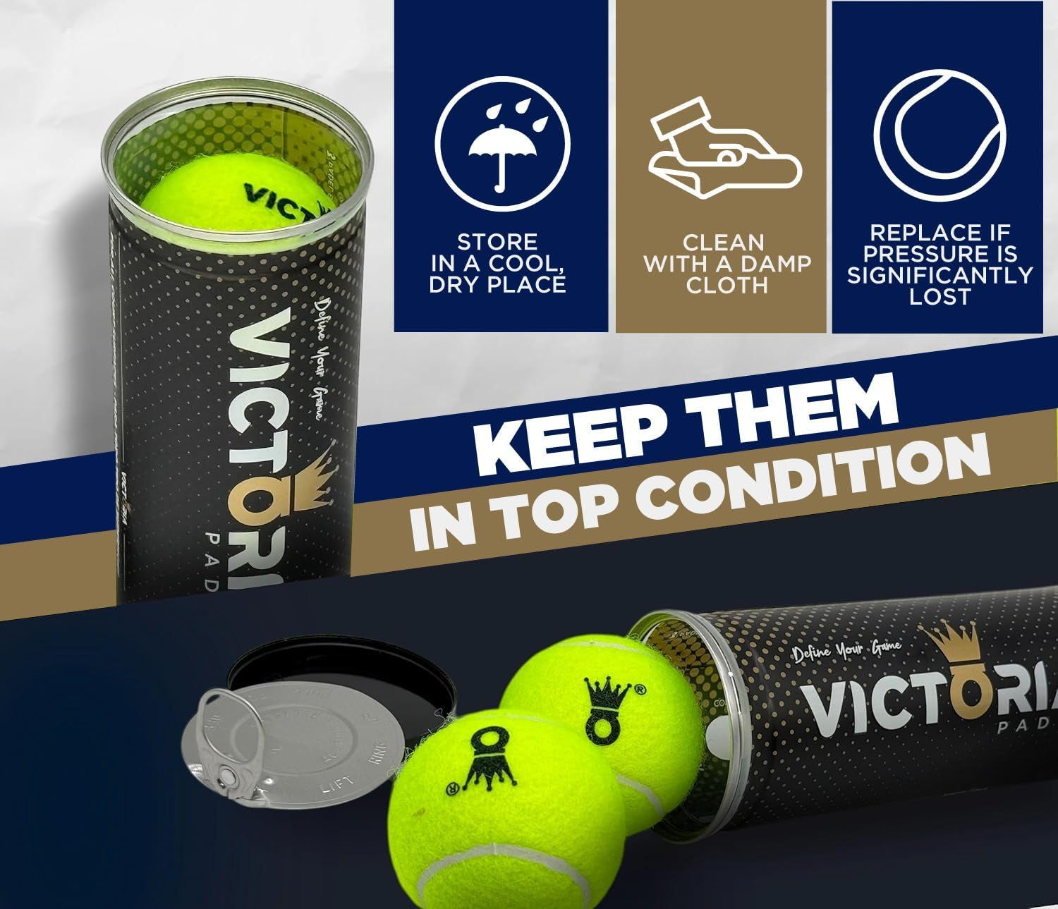 Ball – Professional Padel Balls Certified by FIP – Durable Padel Balls with Consistent Bounce – Premium Felt for High Performance – Tube of 3 Tournament-Ready