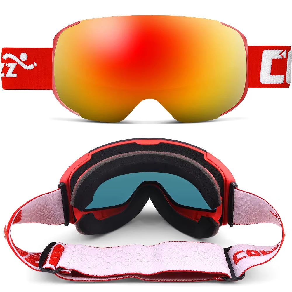 Brand Ski Goggles Replaceable Magnetic Lenses UV400 Anti-Fog Snow Ski Mask Skiing Men Women Snowboard Goggles GOG-2181