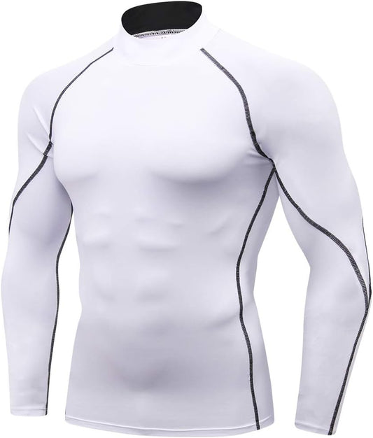 Men'S Compression Shirts Thermal Long Sleeve Athletic Workout Tops Gym Undershirts Sports Baselayers Running T Shirt for Men
