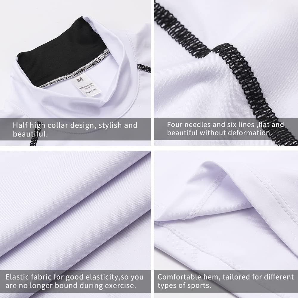 Men'S Compression Shirts Thermal Long Sleeve Athletic Workout Tops Gym Undershirts Sports Baselayers Running T Shirt for Men