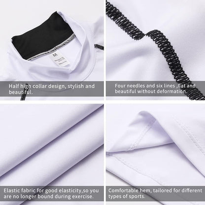 Men'S Compression Shirts Thermal Long Sleeve Athletic Workout Tops Gym Undershirts Sports Baselayers Running T Shirt for Men
