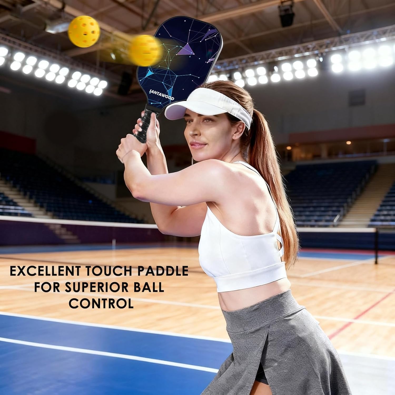 Pickleball Paddles Set of 2, Fiberglass Pickleball Racket, 2 Pickleball Rackets, 4 Balls, 2 Grip and 1 Portable Carry Bag, Aesthetic Pickle Ball Rackets 2 Pack for Men Women Beginners