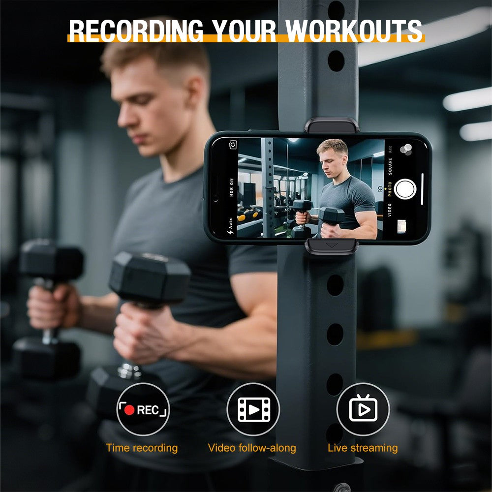 Strong Magnetic Phone Holder for Gym 360° Rotatable Adjustable Mount Universal