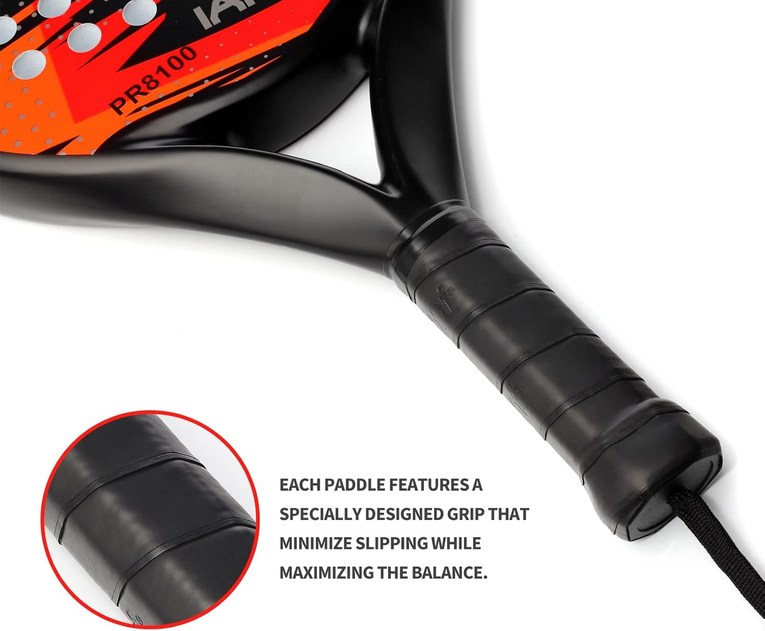 Padel Racket Carbon Fiber Surface with EVA Memory Flex Foam Core Lightweight Padel Racquet