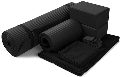 7-Piece Set - Include Yoga Mat with Carrying Strap, 2 Yoga Blocks, Yoga Mat Towel, Yoga Hand Towel, Yoga Strap and Yoga Knee Pad