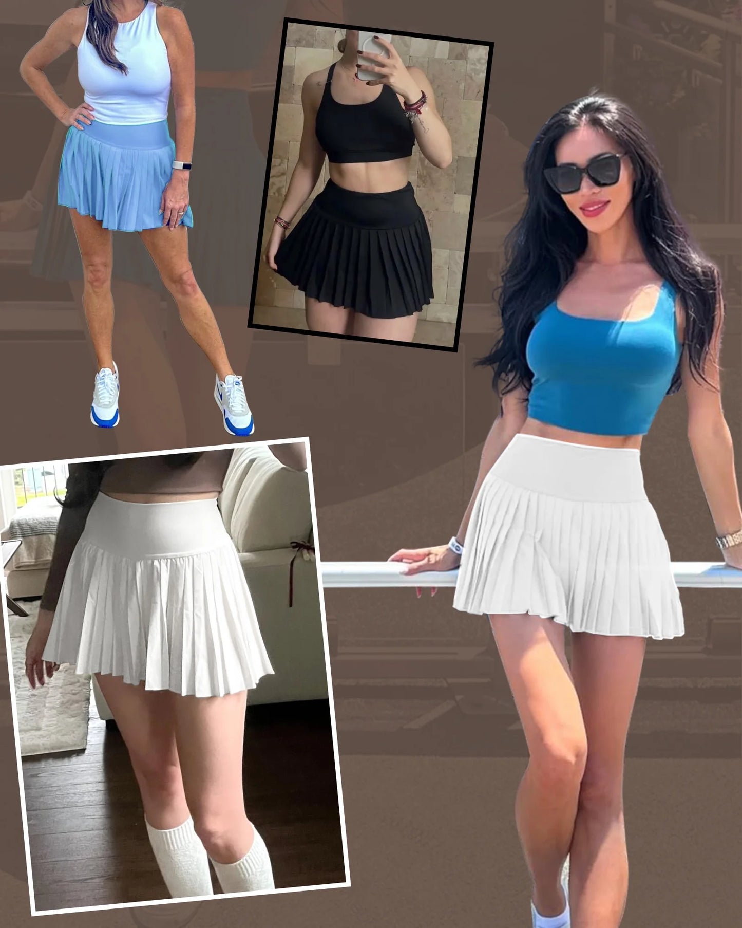 Pleated Tennis Skirt for Women with Pockets Shorts Women'S High Waisted Casual Liner a Line Workout Golf Skorts Skirts