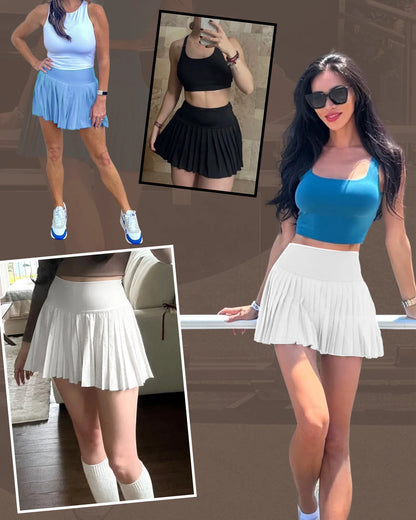 Pleated Tennis Skirt for Women with Pockets Shorts Women'S High Waisted Casual Liner a Line Workout Golf Skorts Skirts