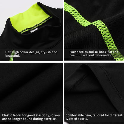 Men'S Compression Shirts Thermal Long Sleeve Athletic Workout Tops Gym Undershirts Sports Baselayers Running T Shirt for Men