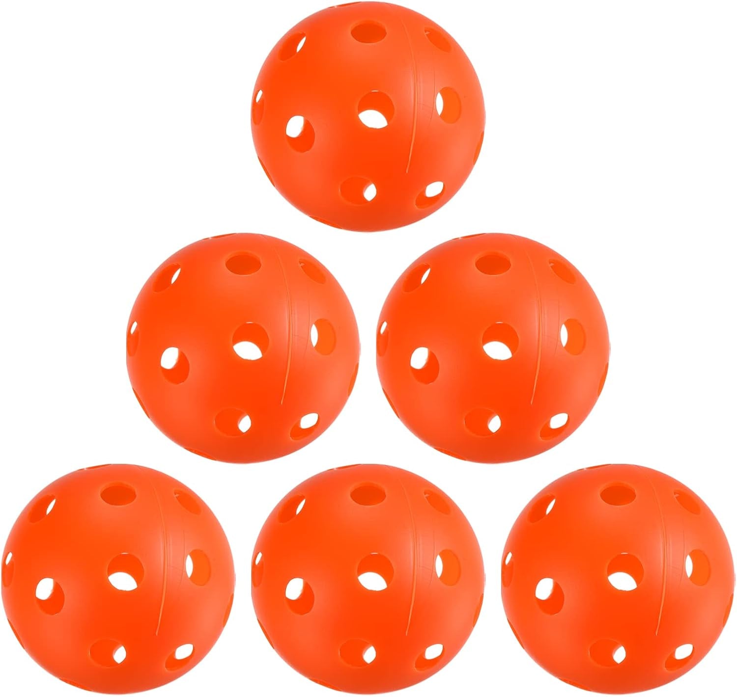 Indoor Pickleball Balls, 26 Holes Pickleball 6 Pack Pickleball Balls for Amateurs, Orange