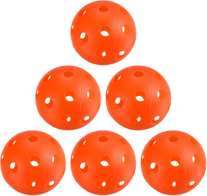 Indoor Pickleball Balls, 26 Holes Pickleball 6 Pack Pickleball Balls for Amateurs, Orange