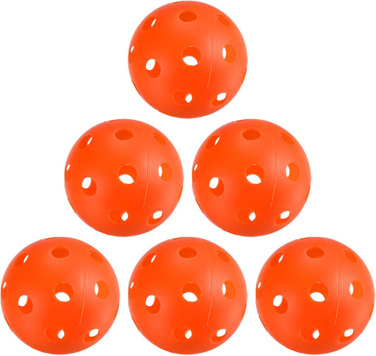Indoor Pickleball Balls, 26 Holes Pickleball 6 Pack Pickleball Balls for Amateurs, Orange